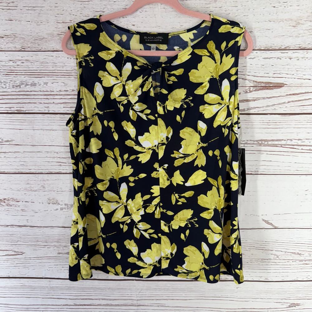 Black Label Evan Picone New Women's Floral Top Size Large.